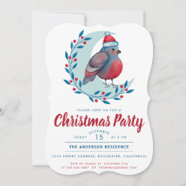 水彩鳥オンムーンクリスマスパーティー 招待状
