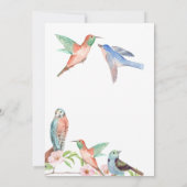 水彩鳥カップルかわいらし婚約パーティ 招待状 (裏面)