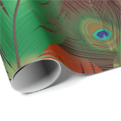 水彩鳥カラフル羽模様アート ラッピングペーパー (ロールコーナー)