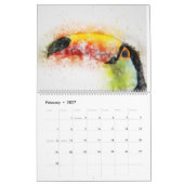 水彩鳥カレンダー カレンダー (2月 2027)