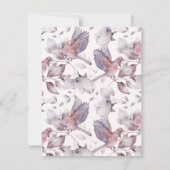 水彩鳥スタイリッシュトレンディーフェミニン赤面ピンク ノートカード (裏面)