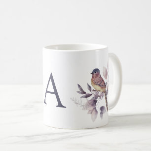 水彩鳥モノグラムマグ コーヒーマグカップ