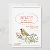 水彩鳥招待状 招待状 (正面)