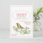 水彩鳥招待状 招待状 (スタンド正面)