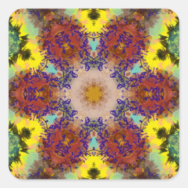 水彩鳥絵画色調和 スクエアシール