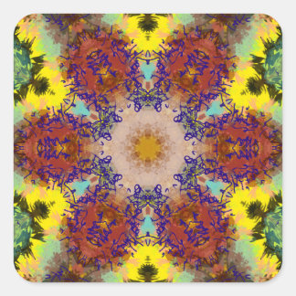 水彩鳥絵画色調和 スクエアシール