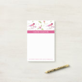 水彩鳥花 ポストイット (デスク上)