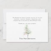 水彩鳥葬式ありがとう サンキューカード (裏面)