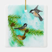 水彩鳥類オーナメント セラミックオーナメント (裏面)