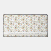 水彩鳥類&バードハウスパターンカスタム文字 デスクマット (正面)