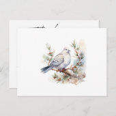 水彩鳩の葬儀シンファティサンキューカード ポストカード (正面/裏面)