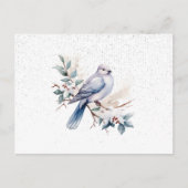 水彩鳩の葬儀シンプルスクリプ感謝していトカード ポストカード (正面)