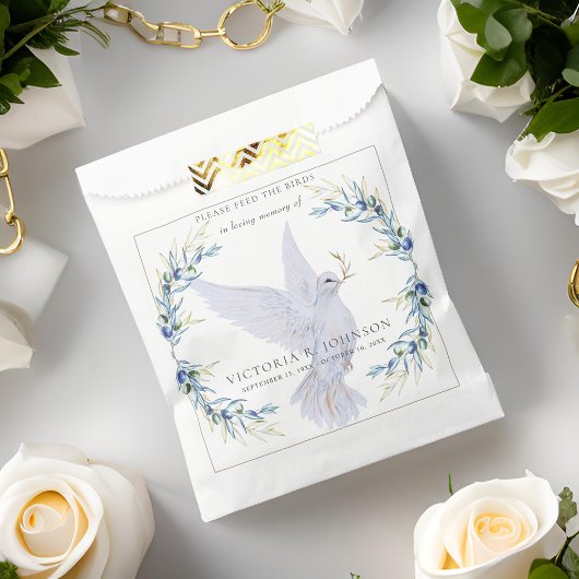水彩鳩の鳥の種のパケット葬儀メモリアル フェイバーバッグ