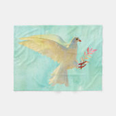 水彩鳩 フリースブランケット (正面(横))