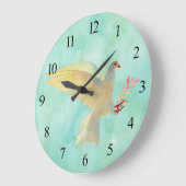 水彩鳩 ラージ壁時計 (傾斜)