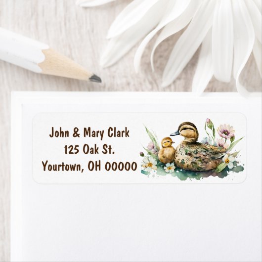 水彩鴨とアヒル ラベル (インサイチュ)