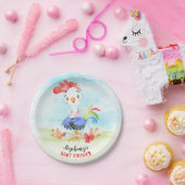 水彩鶏の赤ちゃんシャワーファーム ペーパープレート (パーティー)