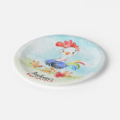 水彩鶏の赤ちゃんシャワーファーム ペーパープレート (アングル)