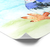 水彩鶏の赤ちゃんシャワーファーム ポスター (角)