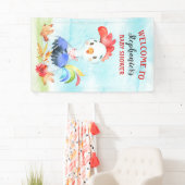 水彩鶏の赤ちゃんシャワーファーム 横断幕 (インサイチュ)