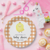 水彩鶏の赤ちゃんシャワー ペーパープレート (パーティー)