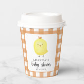 水彩鶏の赤ちゃんシャワー 紙コップ (正面)
