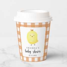 水彩鶏の赤ちゃんシャワー 紙コップ