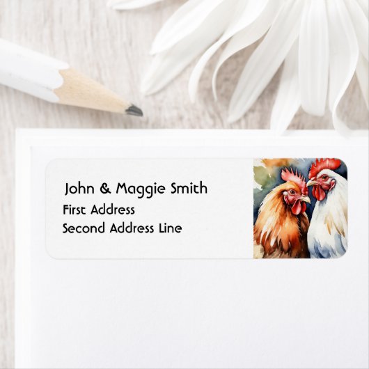 水彩鶏の鶏の鶏の鶏のファーム鳥卵 ラベル (インサイチュ)