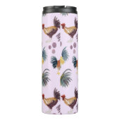 水彩鶏エッグ納屋周囲の庭ヘンズパープル タンブラー (裏面)