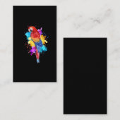 水彩鸚鵡の鳥絵画の図 名刺 (正面/裏面)