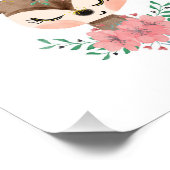 水彩鹿と花模様写真プリント フォトプリント            (角)