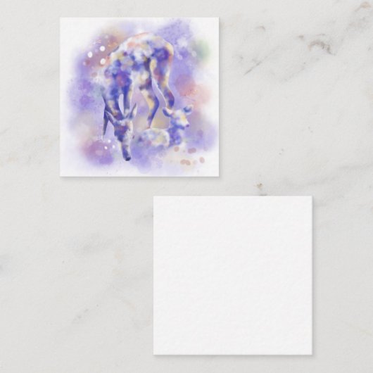 水彩鹿と金ゴールドフェイク |ノートカード ノートカード (正面/裏面)