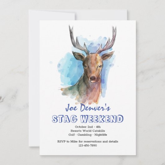 水彩鹿の招待状 招待状 (正面)