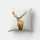 水彩鹿の森林野生動物 クッション (裏面)