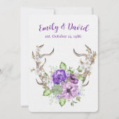 水彩鹿の角 誓いの更新 招待状 (正面)