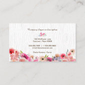 水彩鹿の〔雄ジカの〕枝角ワイルドフラワーボフェイクワ 名刺 (裏面)