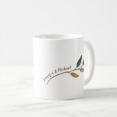 水彩鹿カップル名 コーヒーマグカップ (正面右)