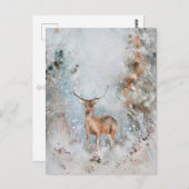 水彩鹿クリスマスはがき ポストカード (正面/裏面)