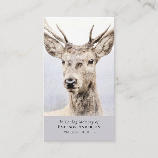 水彩鹿クロス記念祈りの言葉カード コーリングカード (正面)