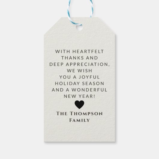 水彩鹿トナカイパーソナライズされたクリスマス ギフトタグ (裏面)