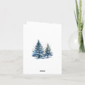 水彩鹿パインホリーレッドメリークリスマス シーズンカード (裏面)