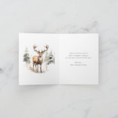 水彩鹿パインホリーレッドメリークリスマス シーズンカード (内部)