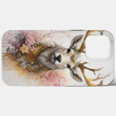水彩鹿ピンク色モダンモダンフローラ Case-Mate iPhoneケース (裏面 (横))