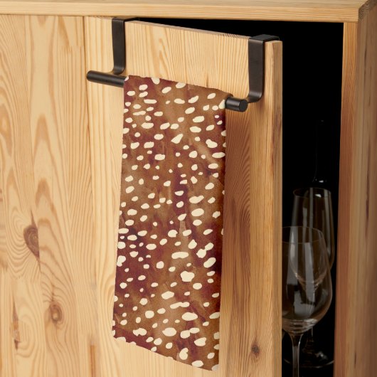 水彩鹿プリント キッチンタオル (三つ折り)