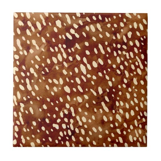 水彩鹿プリント タイル (正面)