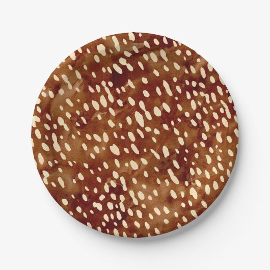 水彩鹿プリント ペーパープレート (正面)