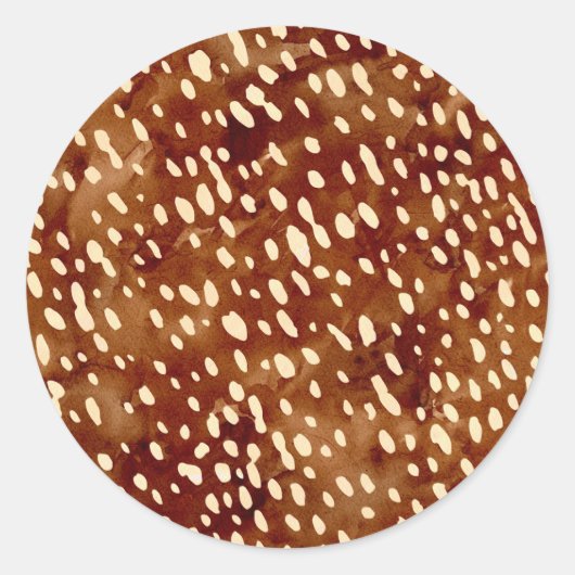 水彩鹿プリント ラウンドシール (正面)