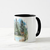 水彩鹿モノグラパーソナライズされたム文字A マグカップ (正面右)