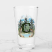 水彩鹿モノグラムパーソナライズされた文字C タンブラーグラス (裏面)