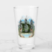 水彩鹿モノグラムパーソナライズされた文字D タンブラーグラス (裏面)